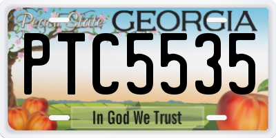 GA license plate PTC5535
