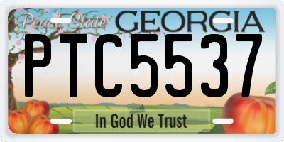 GA license plate PTC5537