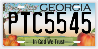 GA license plate PTC5545
