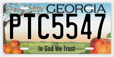 GA license plate PTC5547