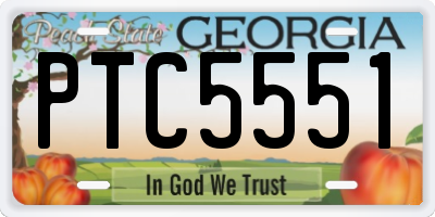 GA license plate PTC5551
