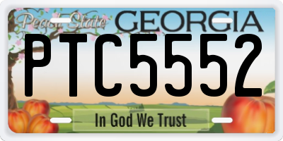 GA license plate PTC5552