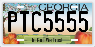 GA license plate PTC5555