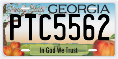 GA license plate PTC5562