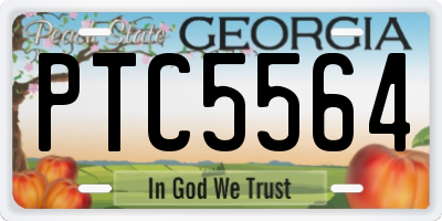 GA license plate PTC5564