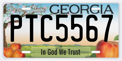 GA license plate PTC5567