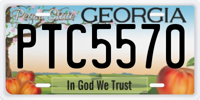 GA license plate PTC5570
