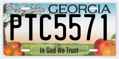 GA license plate PTC5571