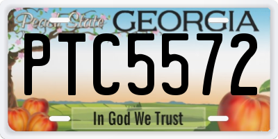 GA license plate PTC5572