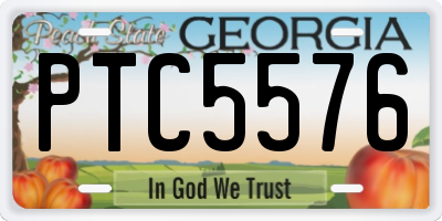 GA license plate PTC5576