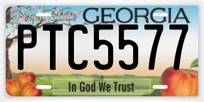 GA license plate PTC5577