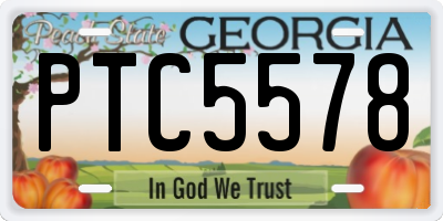 GA license plate PTC5578