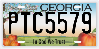 GA license plate PTC5579