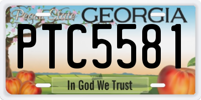 GA license plate PTC5581
