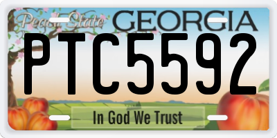 GA license plate PTC5592