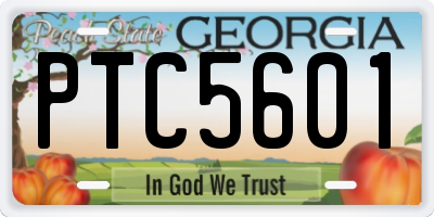 GA license plate PTC5601