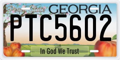 GA license plate PTC5602