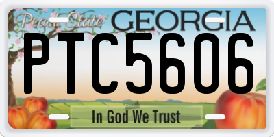 GA license plate PTC5606