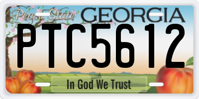 GA license plate PTC5612