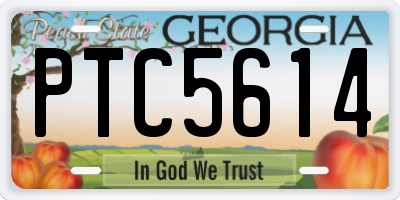 GA license plate PTC5614