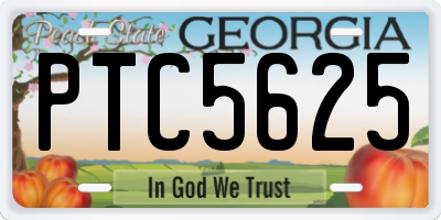 GA license plate PTC5625