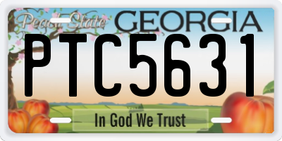 GA license plate PTC5631