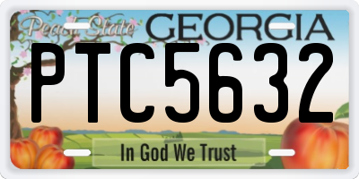 GA license plate PTC5632