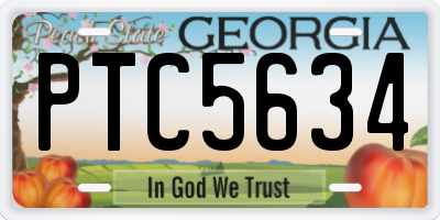 GA license plate PTC5634