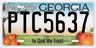 GA license plate PTC5637