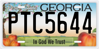GA license plate PTC5644