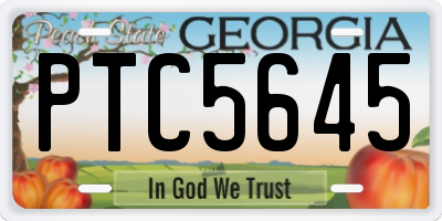 GA license plate PTC5645