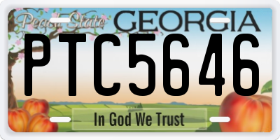 GA license plate PTC5646