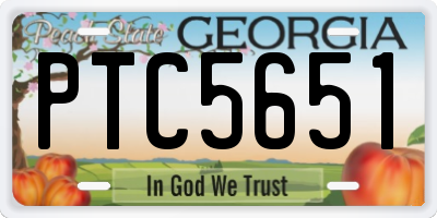 GA license plate PTC5651