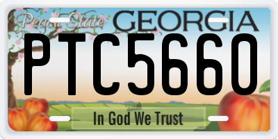 GA license plate PTC5660