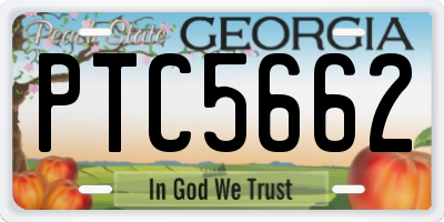 GA license plate PTC5662