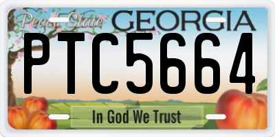 GA license plate PTC5664