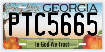 GA license plate PTC5665
