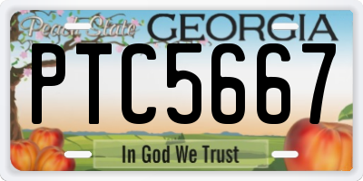 GA license plate PTC5667