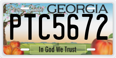 GA license plate PTC5672