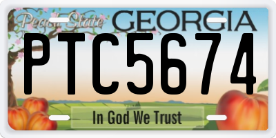 GA license plate PTC5674