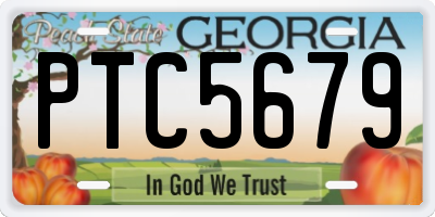GA license plate PTC5679
