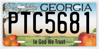 GA license plate PTC5681