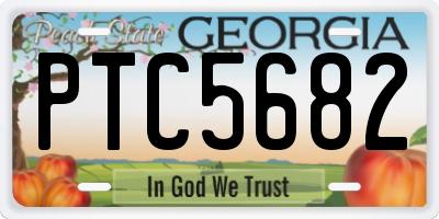 GA license plate PTC5682