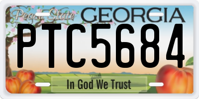 GA license plate PTC5684