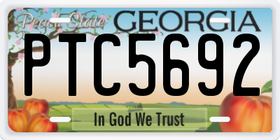 GA license plate PTC5692