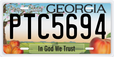 GA license plate PTC5694