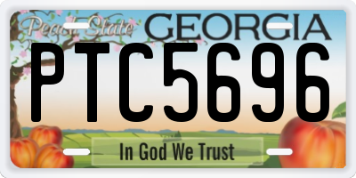 GA license plate PTC5696