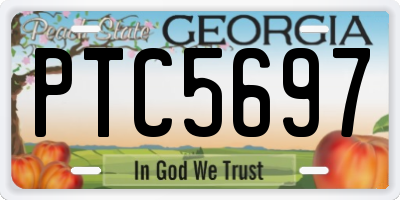 GA license plate PTC5697