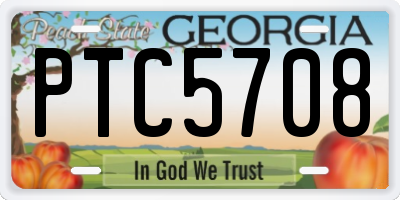GA license plate PTC5708
