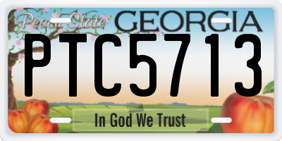 GA license plate PTC5713